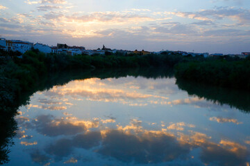 The Guadalquivir river at dawn in Cordoba