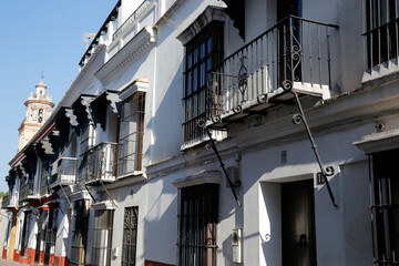 Fototapeta na wymiar Houses in Sanlucar de Barrameda, Andalusia