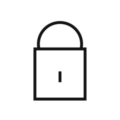 Padlock password line icon isolated on white background. Black flat thin icon on modern outline style. Linear symbol and editable stroke. Simple and pixel perfect stroke vector illustration.