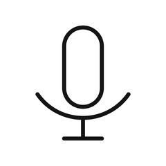 Microphone line icon isolated on white background. Black flat thin icon on modern outline style. Linear symbol and editable stroke. Simple and pixel perfect stroke vector illustration.