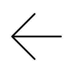 Arrow back icon line isolated on white background. Black flat thin icon on modern outline style. Linear symbol and editable stroke. Simple and pixel perfect stroke vector illustration.