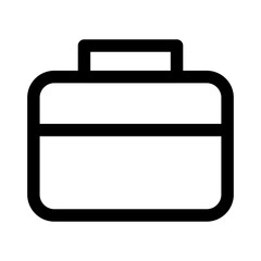 Briefcase icon line isolated on white background. Black flat thin icon on modern outline style. Linear symbol and editable stroke. Simple and pixel perfect stroke vector illustration.