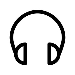 Headset icon line isolated on white background. Black flat thin icon on modern outline style. Linear symbol and editable stroke. Simple and pixel perfect stroke vector illustration.