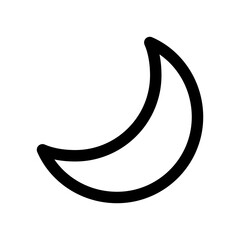Obraz na płótnie Canvas Moon icon line isolated on white background. Black flat thin icon on modern outline style. Linear symbol and editable stroke. Simple and pixel perfect stroke vector illustration.