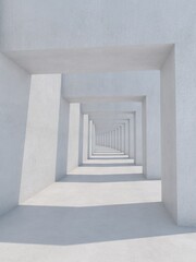 Empty  concrete space interior, 3d rendering