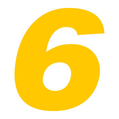 Number 6 isolated on Transparent Background