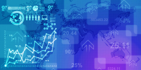 2d rendering Stock market online business concept. business Graph 