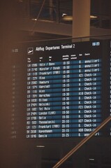 airport departures board