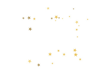 Star confetti. Gold casual confetti background. Bright design pattern.