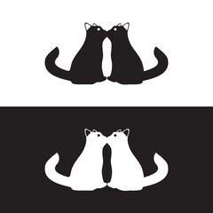 Cat animal vector logo design . icon logo . silhouette logo 