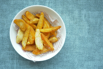 detail shot of French Fries on table 