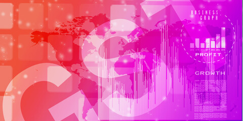 2d rendering Stock market online business concept. business Graph with GST