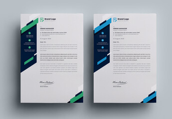 Blue Letterhead Templaet Vector Accents