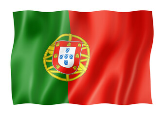 Portuguese flag isolated on white