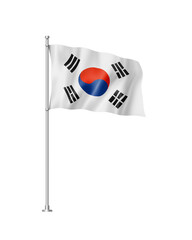 South Korean flag isolated on white - 557937484