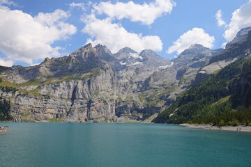 The Oeschinen Lake is a lake in the Bernese Oberland, Switzerland,