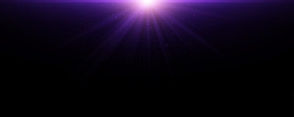 Sparkling light effect with glowing dust isolated on black background. Vector illustration