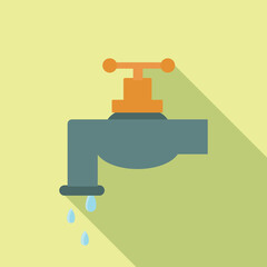 Water Tap flat icon vector illustration