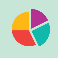  Colorful diagram. Circle icon for infographic, UI, web design, and business presentation. Vector illustration. stock illustration