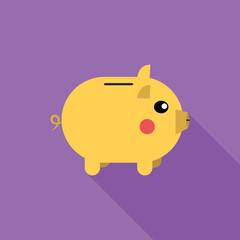 
Flat Design Real Estate Savings Icon with Side Shadow vector illustration