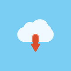 Cloud Download Flat Icon download vector illustration 