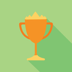 Gold trophy with the name plate of the winner of the competition. stock illustration