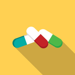 Pills Flat Icon vector illustration