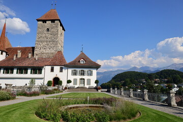 Fototapeta na wymiar The Spiez Castle is a castle in the municipality of Spiez of the Swiss canton of Bern