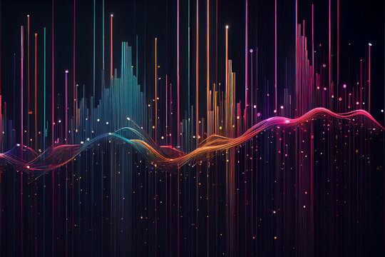 Abstract data line background. Generative KI