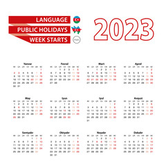 Calendar 2023 in Azerbaijani language with public holidays the country of Azerbaijan in year 2023.