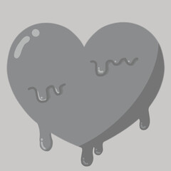 Melted heart vector
