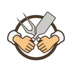 the hibachi logo vector illustration