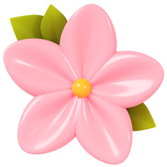 3D rendering. Pink flower isolated on background