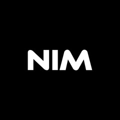 NIM letter logo design with black background in illustrator, vector logo modern alphabet font overlap style. calligraphy designs for logo, Poster, Invitation, etc.