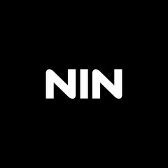 NIN letter logo design with black background in illustrator, vector logo modern alphabet font overlap style. calligraphy designs for logo, Poster, Invitation, etc.
