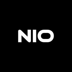 NIO letter logo design with black background in illustrator, vector logo modern alphabet font overlap style. calligraphy designs for logo, Poster, Invitation, etc.