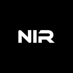 NIR letter logo design with black background in illustrator, vector logo modern alphabet font overlap style. calligraphy designs for logo, Poster, Invitation, etc.