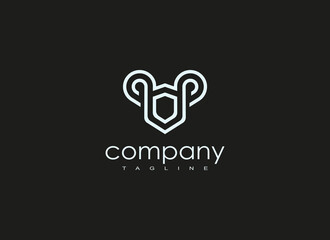 Obraz premium Abstract Initial Letter A Logo. Geometric Line Shapes Letter A with Goat Icon.. Suitable For Business and Branding Logos. Flat Design Vector Template Elements