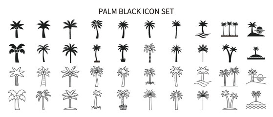 Palm tree set of various shapes