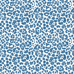 Vector Animal background. Hand Drawn doodle Leopard Skin Seamless pattern. Jaguar print texture. Leopard spots