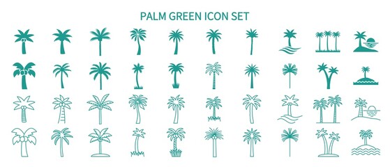 Naklejka premium Palm tree set of various shapes