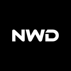 NWD letter logo design with white background in illustrator, vector logo modern alphabet font overlap style. calligraphy designs for logo, Poster, Invitation, etc.