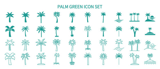 Palm tree set of various shapes
