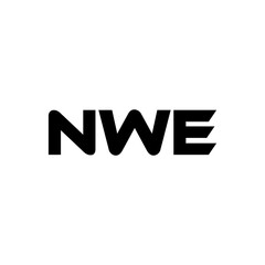 NWE letter logo design with white background in illustrator, vector logo modern alphabet font overlap style. calligraphy designs for logo, Poster, Invitation, etc.