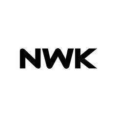 NWK letter logo design with white background in illustrator, vector logo modern alphabet font overlap style. calligraphy designs for logo, Poster, Invitation, etc.