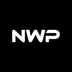 NWP letter logo design with white background in illustrator, vector logo modern alphabet font overlap style. calligraphy designs for logo, Poster, Invitation, etc.