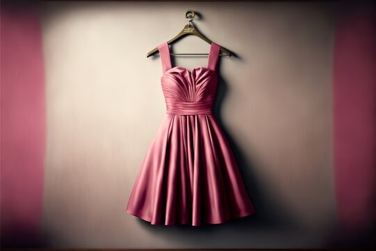 Pink Bridesmaid Dress With Heart-shaped Neckline And Strap