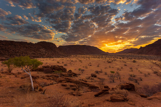 Namibian landscape Damaraland, homelands in South West Africa, Namibia.