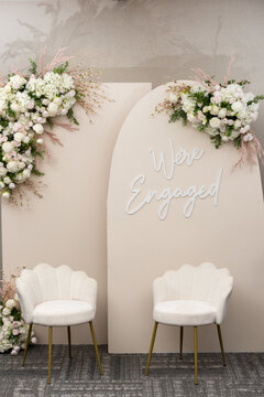 A background image designed for wedding and engagement. wedding and engagement chairs, bride and groom