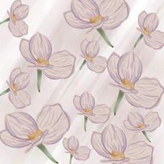 Floral background with blurred gradient in pastel colors.